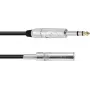 Cabo de áudio Omnitronic Extensão jack estéreo 6,3 mm, 3 m, preto