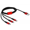 DeLOCK - Cabo apenas para carregamento - Lightning / USB - USB (M) para Micro-USB Type B, Lightning, USB-C (M) - 1,0 m - Blindado - Preto (85892)
