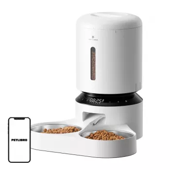 Comedouro automático Aptel Granary com dois recipientes 5 L, branco