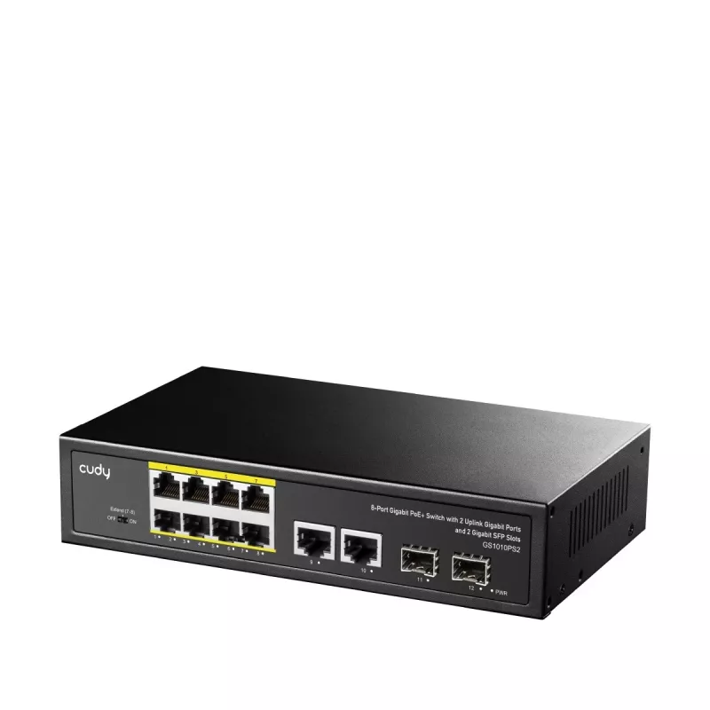 Switch de rede Cudy GS1010PS2 não gerido Gigabit Ethernet (10/100/1000) Power over Ethernet (PoE) preto