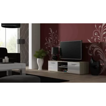 Suporte de TV Cama SOHO 140 carvalho Sonoma/branco brilhante