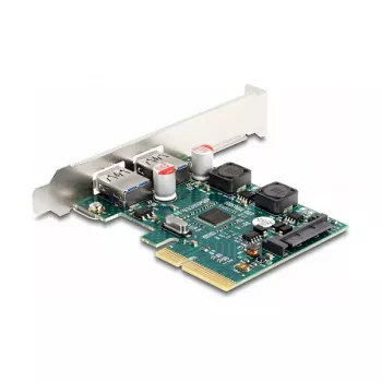 Placa DeLOCK PCI Express x4 para 2 x conector fêmea USB 10 Gbit/s Type-A externo Low Profile