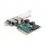 Placa DeLOCK PCI Express x4 para 2 x conector fêmea USB 10 Gbit/s Type-A externo Low Profile