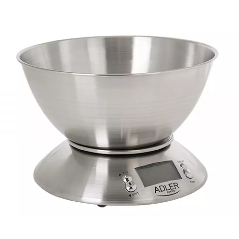 Balança de cozinha eletrónica Adler AD 3134 aço inoxidável redonda