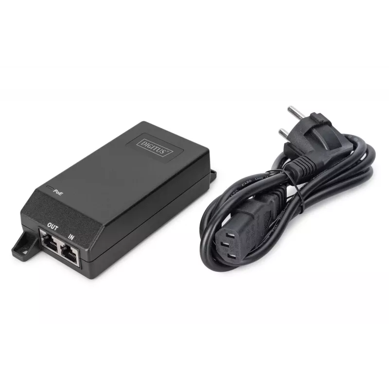 Injetor PoE+ Gigabit Ethernet Digitus 802.3at 30 W Preto
