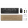 Teclado e rato Lenovo sem fios Preto