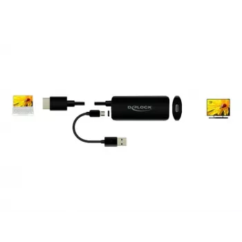 Adaptador ficha HDMI-A para conector fêmea USB Type-C DeLOCK 63251