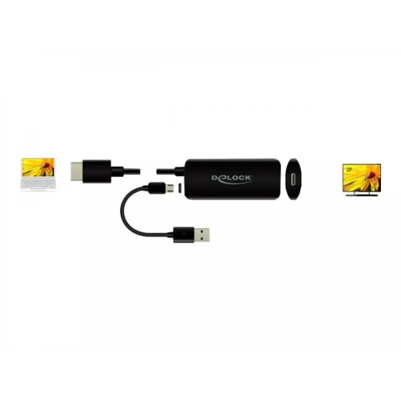 Adaptador ficha HDMI-A para conector fêmea USB Type-C DeLOCK 63251