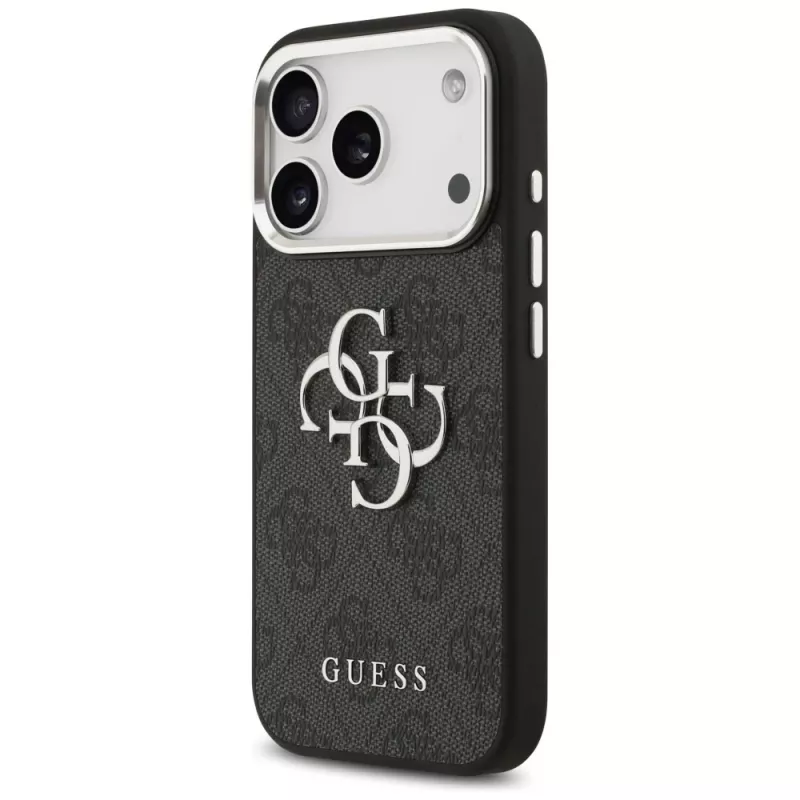 GUESS | Hardcase 4G | capa traseira | iPhone 17 Pro Max | Apple | pele ecológica/PC/plástico/TPU | preto