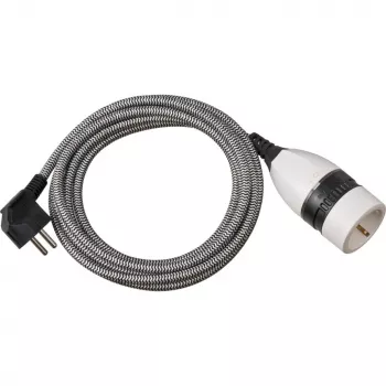 Brennenstuhl 1161830 cabo de extensão 3 m 1 tomada AC para interior preto - branco (1161830)