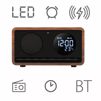 Rádio-despertador MANTA RDI912B Rimini preto com visor de 12 polegadas e 8 GB de memória