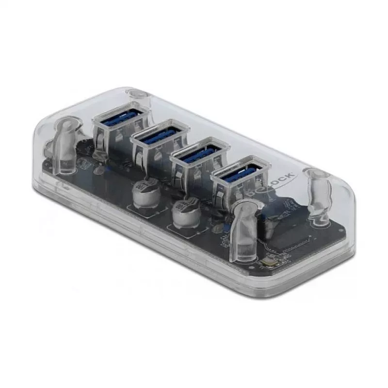Hub USB DeLOCK 64087 transparente