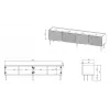 Móvel de TV 4D ONDA 200x40x35-54 preto (de pé ou montado na parede)