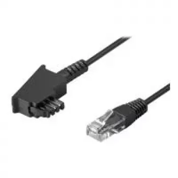 Cabo de ligação Wentronic Goobay TAE-F para DSL / VDSL, preto, 6 m – ficha TAE-F para ficha RJ45 (8P2C) (51234)
