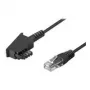 Cabo de ligação Wentronic Goobay TAE-F para DSL / VDSL, preto, 6 m – ficha TAE-F para ficha RJ45 (8P2C) (51234)