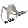 Delock 85644 Suporte de slot, 1x paralelo DB25 + 1x série DB9 para IDC, pinagem rodada