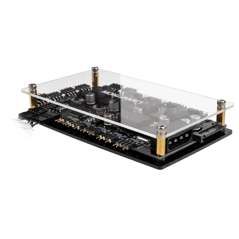 Controlador de ventoinhas e RGB Lamptron RW460 para sistemas de refrigeração líquida — Preto