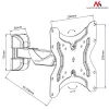 Maclean MC-741 suporte de parede para TV de 13–42 polegadas (33–106,7 cm), VESA 75×75–200×200, máx. 25 kg, distância à parede 5,9–22,8 cm, preto