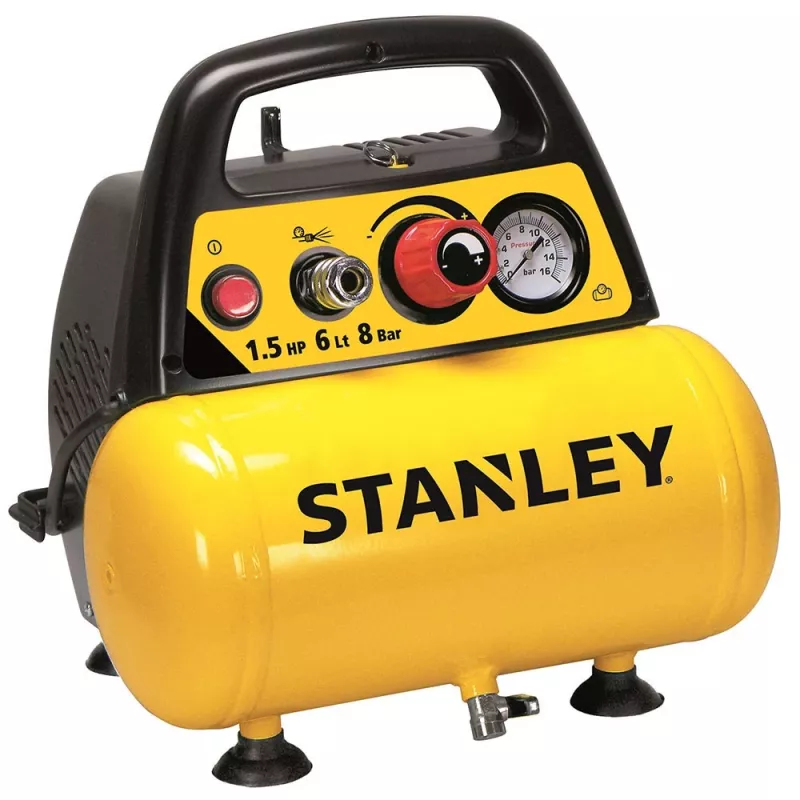 Compressor sem óleo 6L + kit de ar comprimido Stanley