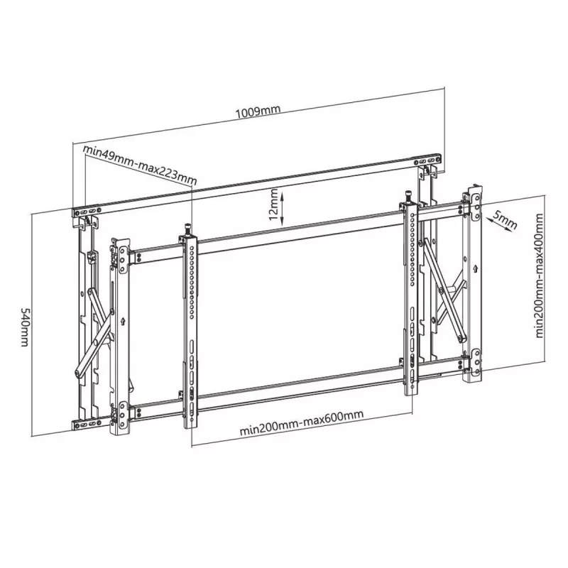 Suporte para parede de videowall MACLEAN MC-845 VESA 600x400mm suporte para ecrãs