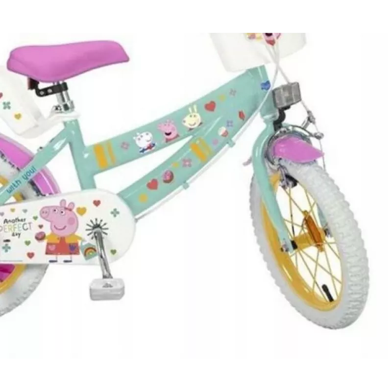 Bicicleta infantil Toimsa 12” Swinka Peppa verde – roda de 12 polegadas, transmissão de entrada, compatível com rodinhas
