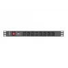 Lanberg PDU-08I-0200-C20-BK Unidade de distribuição de energia (PDU) 1U Preto 8 saídas AC (PDU-08I-0200-C20-BK)