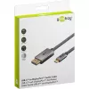 Cabo adaptador USB, ficha USB-C > ficha DisplayPort, 4K 60 Hz (preto/prateado, 2 metros, cabo entrançado)