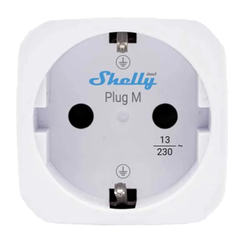 Tomada inteligente Shelly Plug PM Gen3 Matter 13A, branca