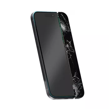 Proteção de ecrã em vidro híbrido Crong para iPhone 15 CRG-NANO-IP61 dureza 9H resistente a riscos
