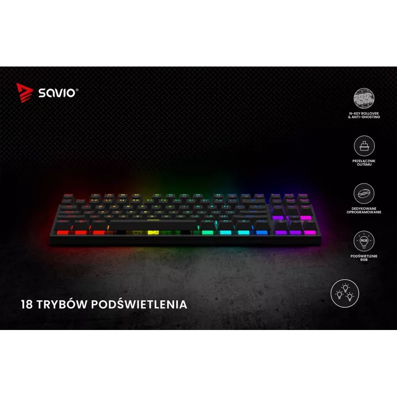 Teclado mecânico RGB Tempest X2 Outemu Red Savio Savgk-tempest X2 Red