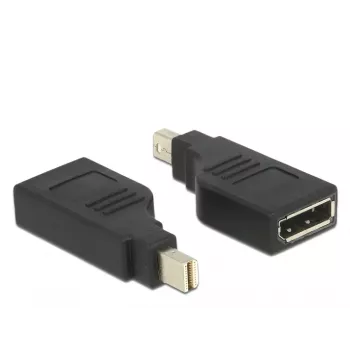Adaptador Delock Mini DisplayPort 1.2 macho > conector fêmea DisplayPort 4K 90° angular - adaptador DisplayPort - Mini DisplayPort (M) angular para DisplayPort (F) angular - preto (65626)
