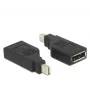 Adaptador Delock Mini DisplayPort 1.2 macho > conector fêmea DisplayPort 4K 90° angular - adaptador DisplayPort - Mini DisplayPort (M) angular para DisplayPort (F) angular - preto (65626)