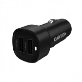 Carregador de automóvel CANYON OnDrive 24 24W 2xUSB-A preto