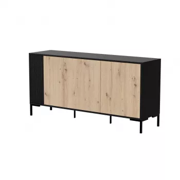 Cómoda Cama Meble MERCI 151 x 40 x 74 cm – preto / carvalho Artisan, aglomerado