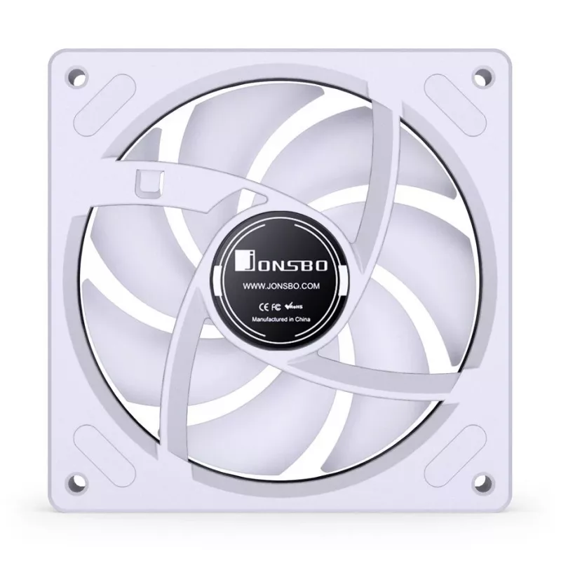 Ventoinha de refrigeração Jonsbo ZB-120 Reverse Blade PWM ARGB 120mm branca, ventoinha axial, 120 mm