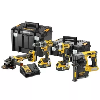 Conjunto de ferramentas DeWalt DCK422P3T-QW conjunto combinado com bateria 18V 5Ah (3 baterias), berbequim DCD796, martelo perfurador, 4 cm madeira, 1,3 cm aço