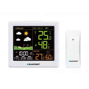 Estação meteorológica BLAUPUNKT WS25WH — medições interior/exterior, sensores sem fios