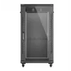 Armário rack 19 polegadas LANBERG 22HE 600x1000 mm, preto, portas de vidro à frente e atrás
