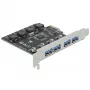 Placa Delock PCI Express x1 para 4 portas USB Type-A externas SuperSpeed USB