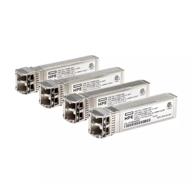 HPE C8R24B módulo transcetor SFP+ Fibre Channel 16 Gb de onda curta, pack de 4