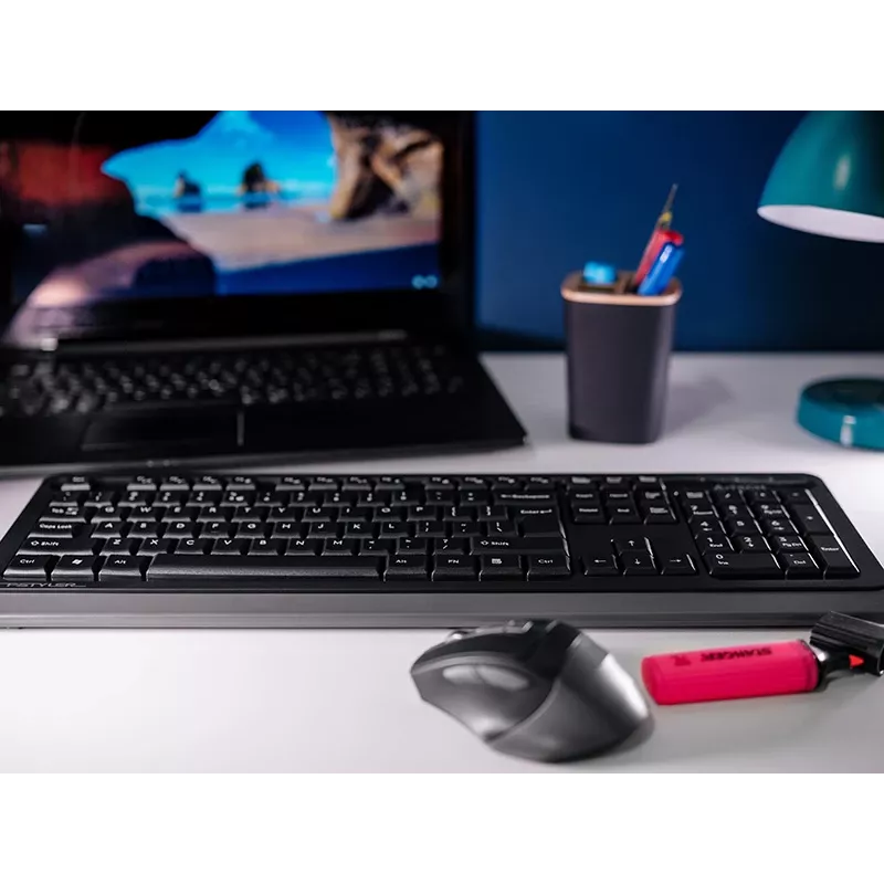 A4Tech FStyler FG1035 conjunto de teclado e rato sem fios, 2,4G, cinzento