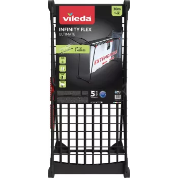 Estendal vertical VILEDA Infinity Flex Ultimate — Aço, Preto, 1 unidade, 5 anos de garantia