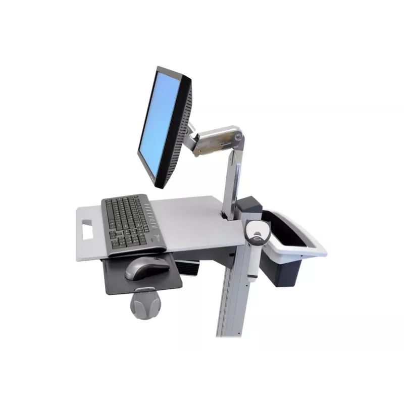 Ergotron Neo-Flex Basket and Handle Kit - Kit de montagem (punho, cesto) - dois níveis, cinzento - para montagem no carrinho - para P/N: 24-205-214, 24-206-214 (97-545)