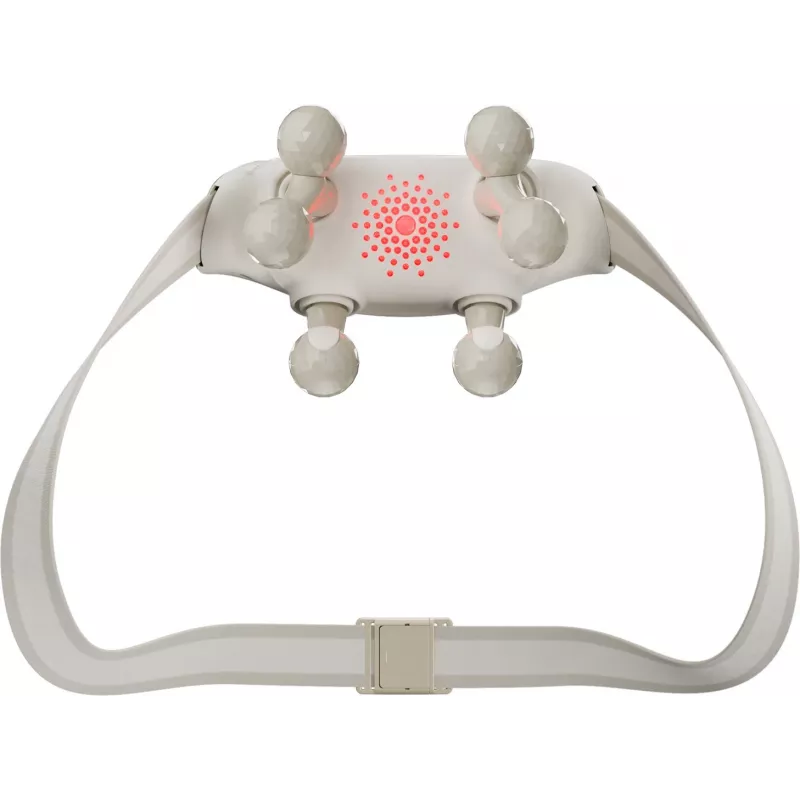 SKG H7 Ultra – cabeças de massagem cinzentas, massagem combinada, massagem por compressão, massagem por amassamento, massagem por vibração, pescoço, ombros, cinzento, plástico, botões, bateria