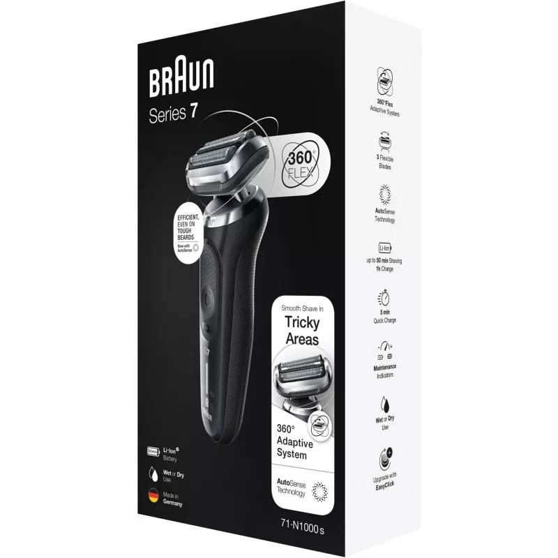 Máquina de barbear de lâmina Braun Series 7 71-N1000s preta