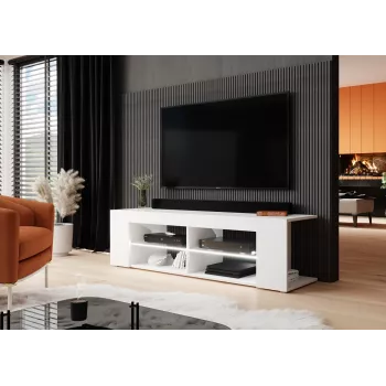 Móvel de TV Cama RTV TEXAS 50/134/40 branco/branco brilhante
