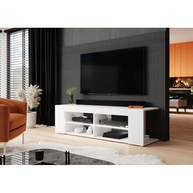 Móvel de TV Cama RTV TEXAS 50/134/40 branco/branco brilhante