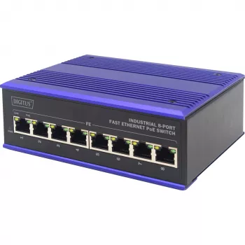 Comutador de rede ASSMANN Electronic DN-650108 Fast Ethernet (10/100) Power over Ethernet (PoE) preto, azul