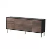 Cómoda Cama 4D CORTINA 200x40x81 preto/nogueira