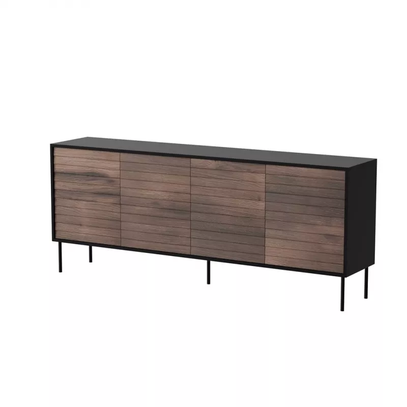 Cómoda Cama 4D CORTINA 200x40x81 preto/nogueira